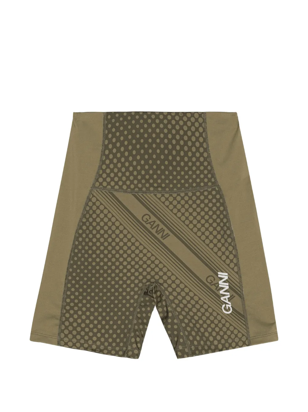 GANNI logo-print performance shorts - Grün