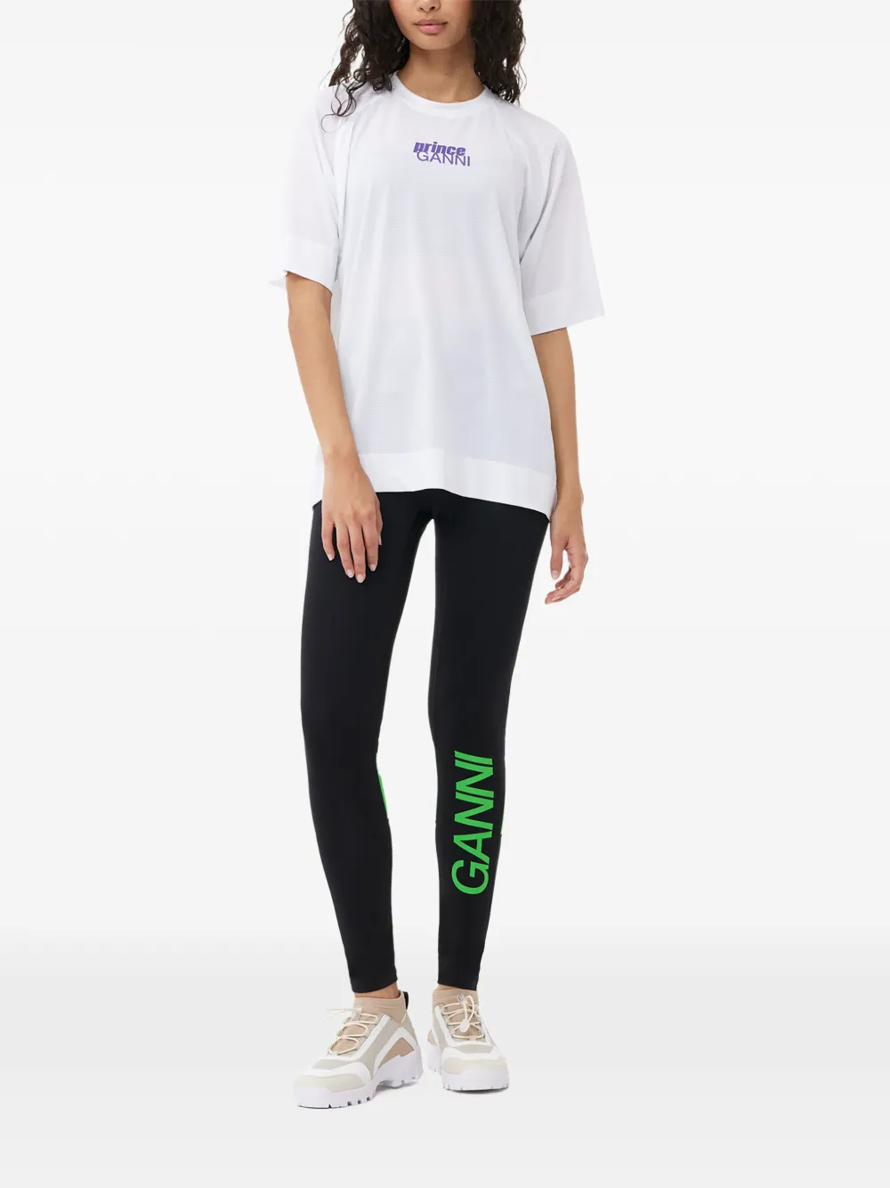 GANNI x Prince T-shirt met logo Wit