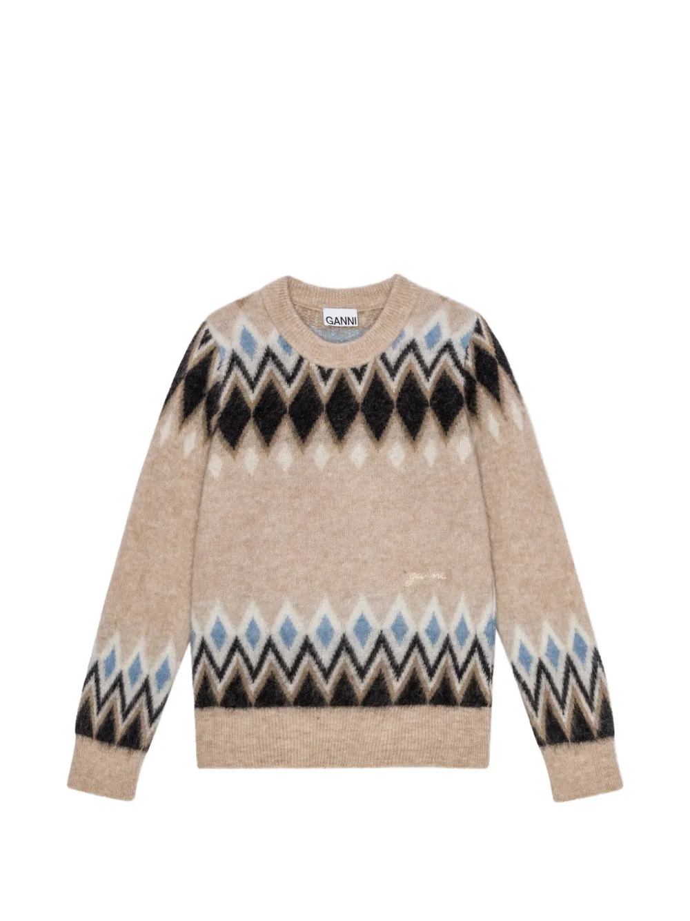 GANNI patterned-jacquard sweater - Toni neutri