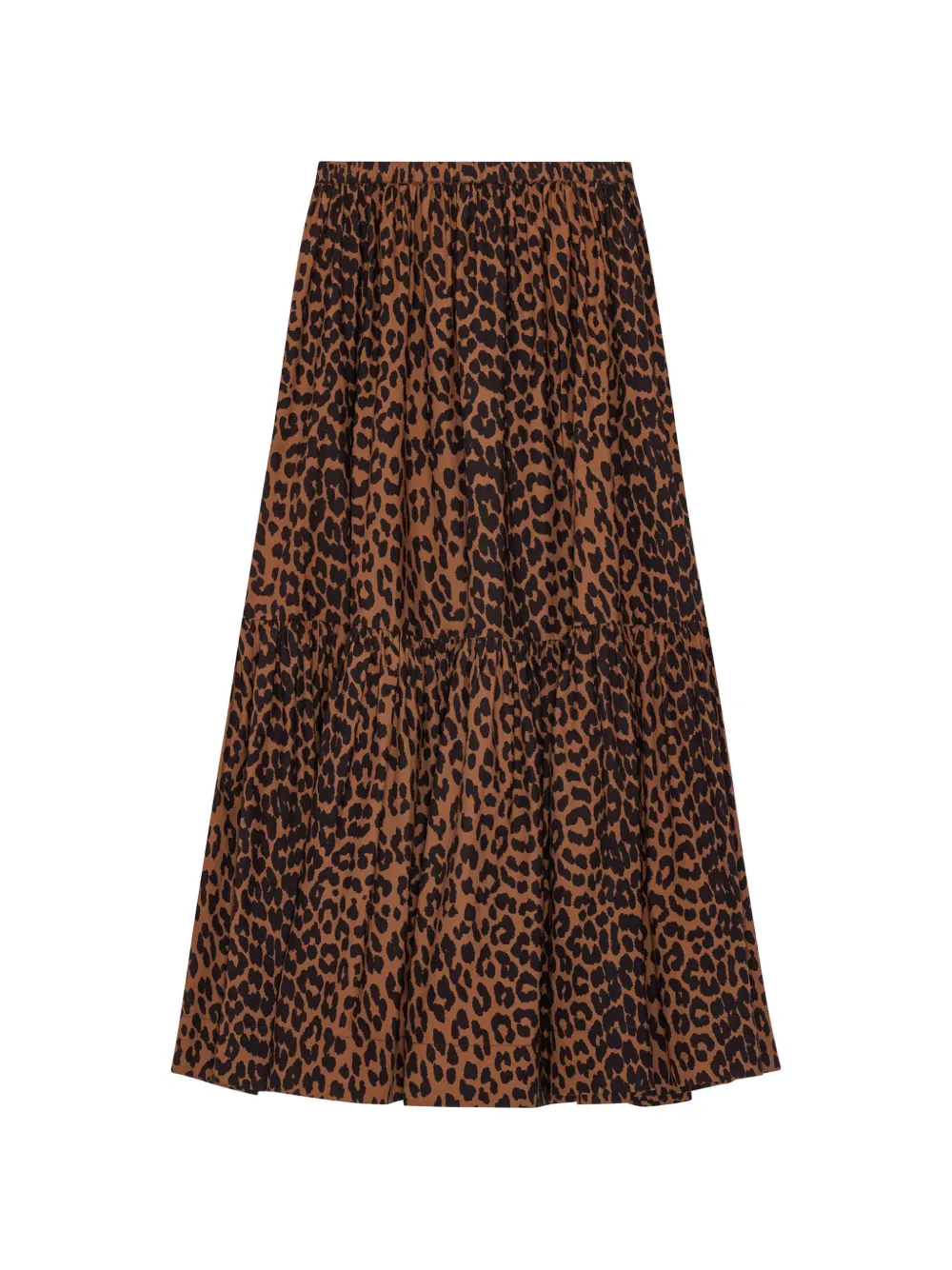 GANNI leopard-print maxi skirt - Marrone