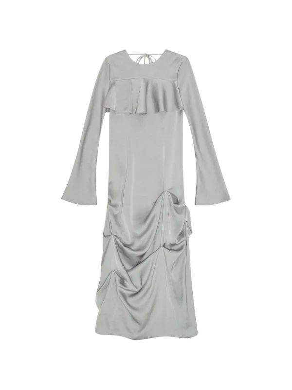 ganni dress grey Ganni Lace-trim Mini Dress