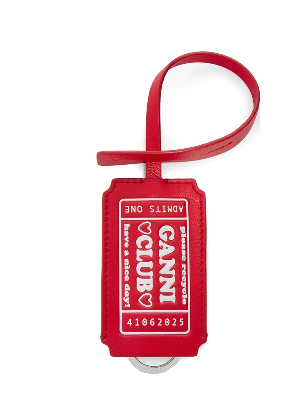 GANNI ticket-motif keyring - Rosso