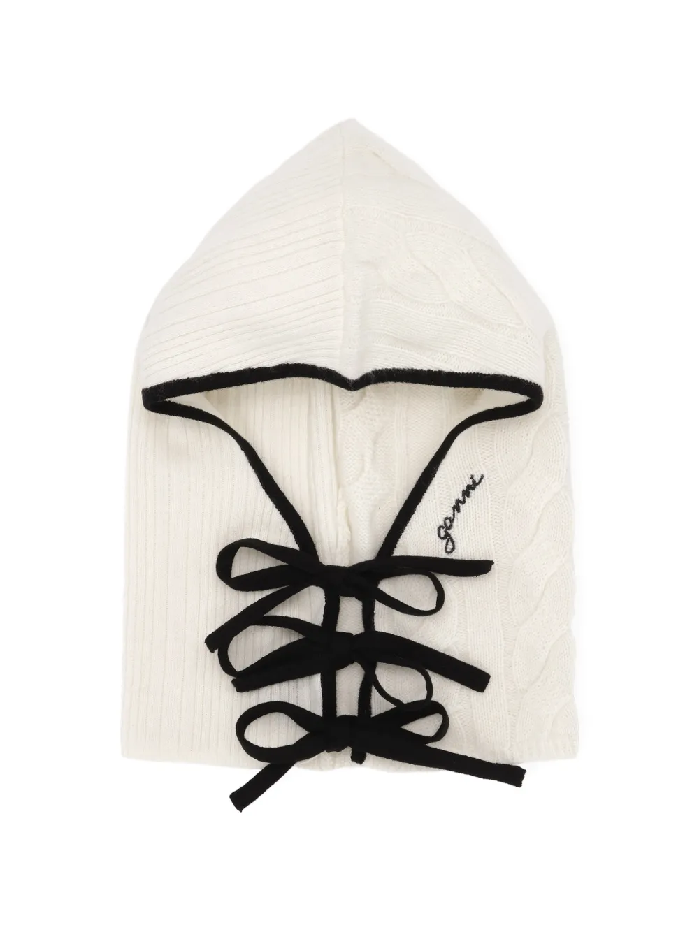 GANNI cable-knit balaclava - Bianco
