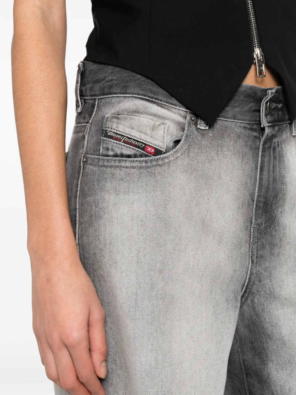 Diesel 1978 D-Akemi-Fsi jeans met wijde pijpen Grijs