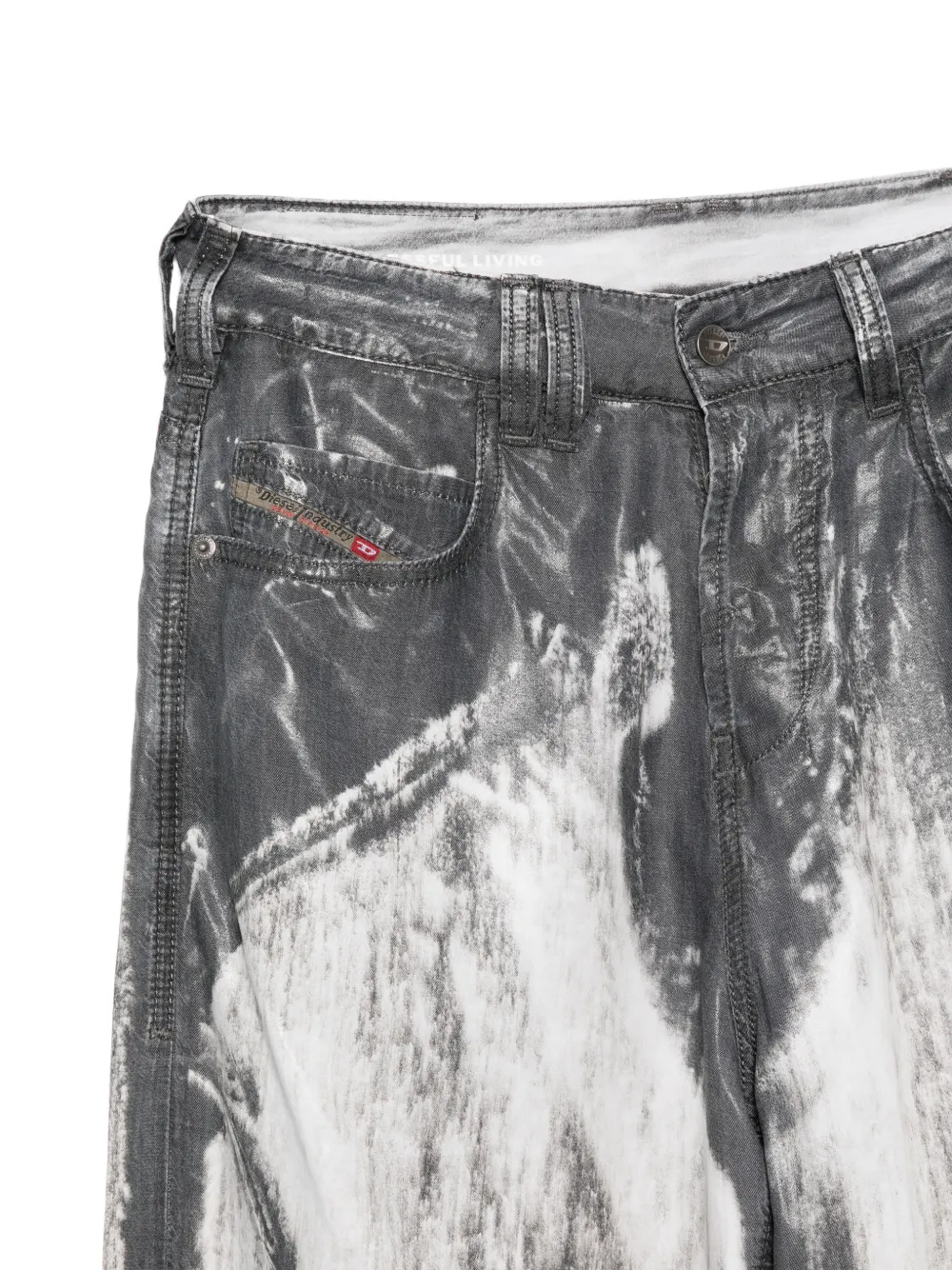  Diesel 1997 D-enim-m Logo-patch Trousers - Grey 