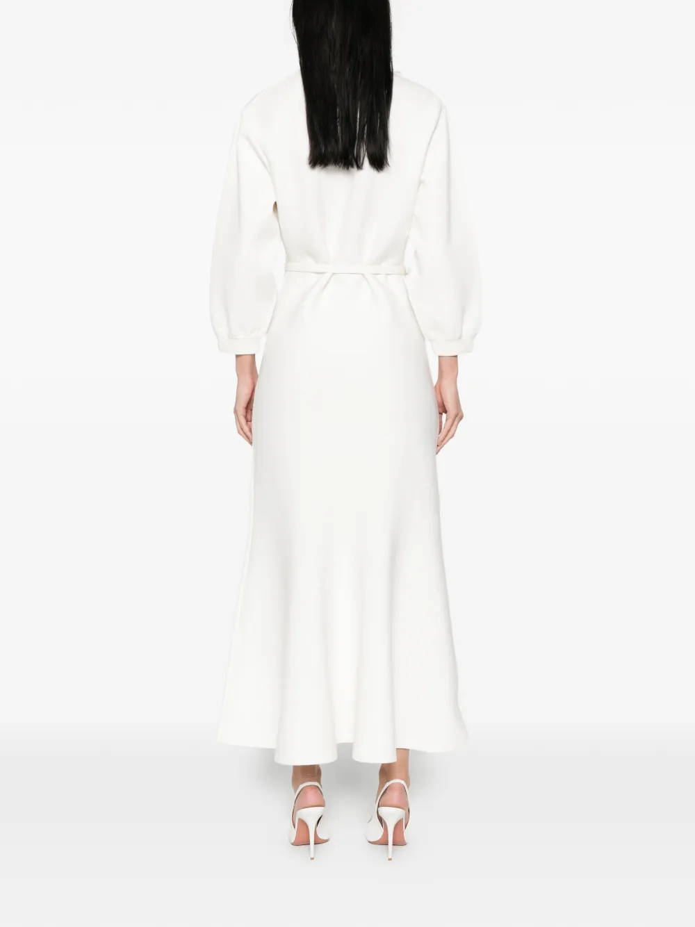 V-Neck Belted Dress