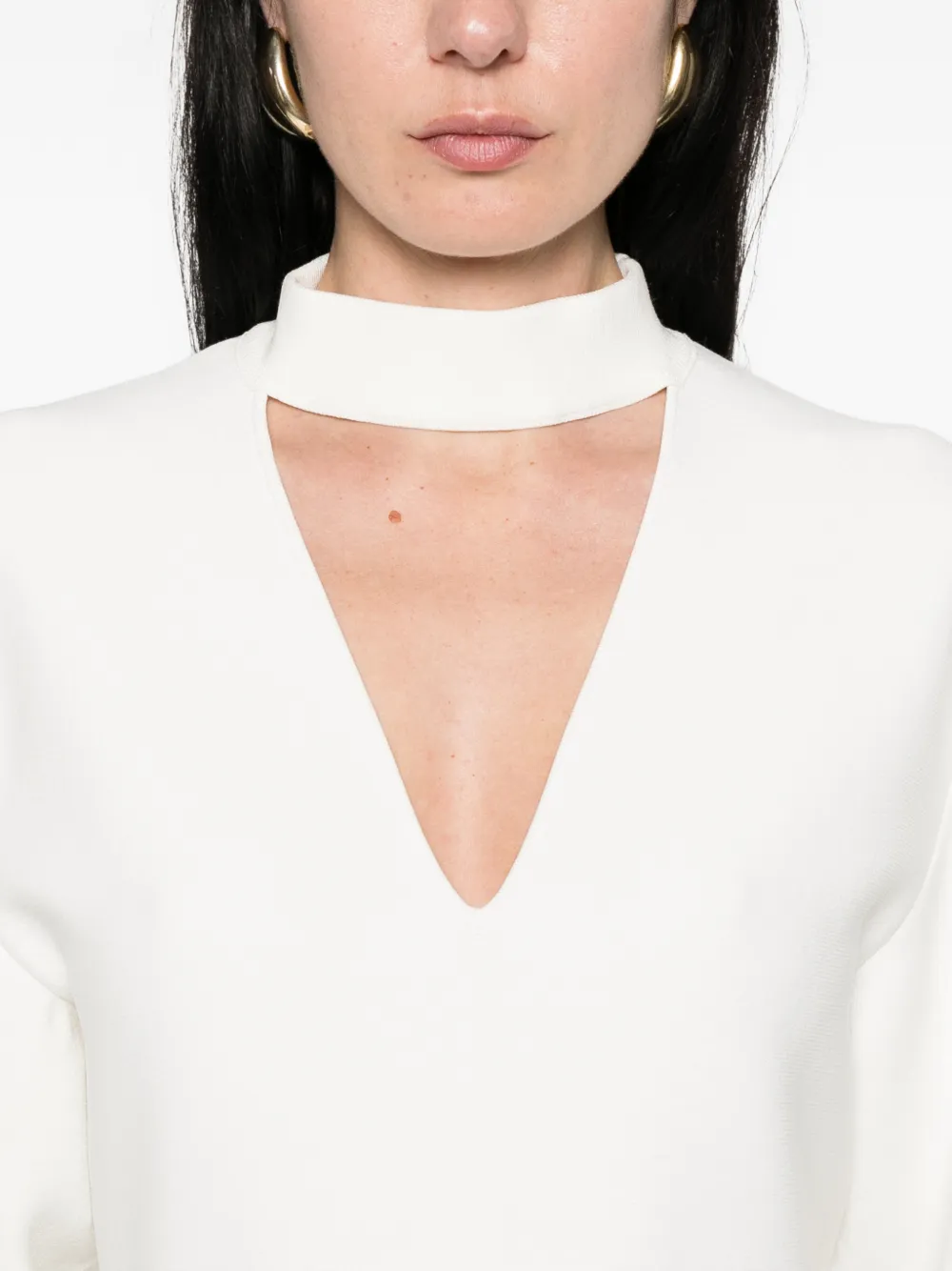 V-Neck Belted Dress