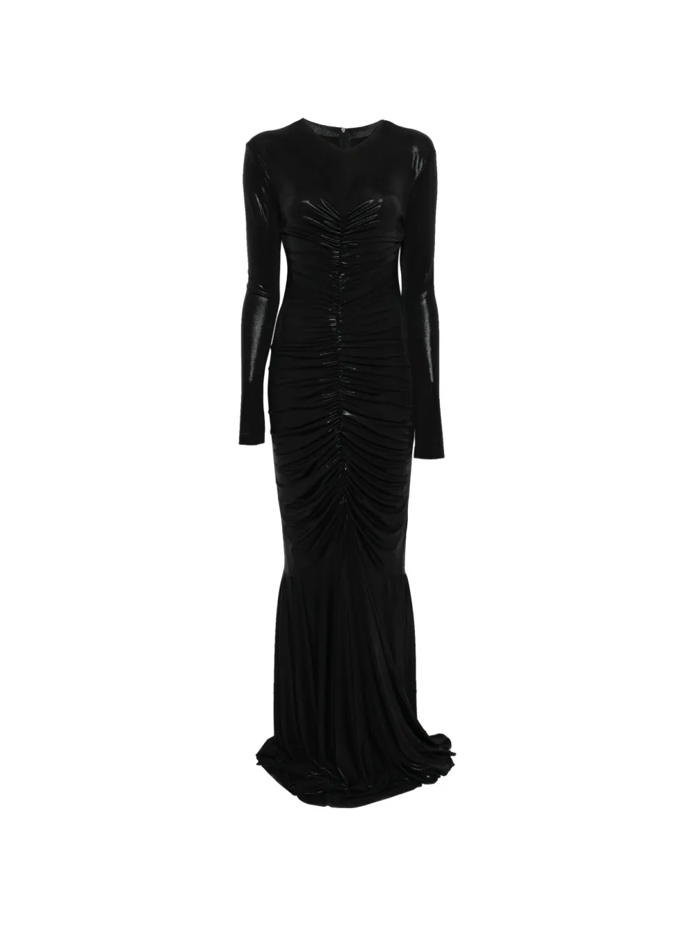Norma Kamali long-sleeve ruched maxi dress - Nero