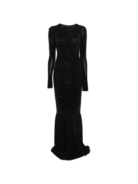 Norma Kamali long-sleeve ruched maxi dress