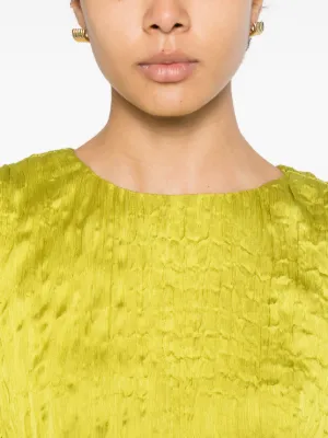 STAUD Kona Textured Mini Dress | Green, photo 6 of 6