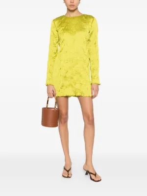 STAUD Kona Textured Mini Dress | Green, photo 3 of 6