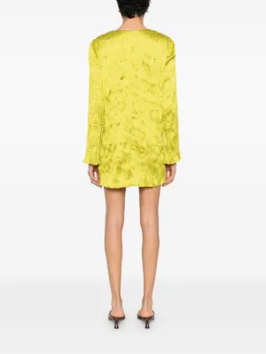 STAUD Kona Textured Mini Dress | Green, photo 5 of 6