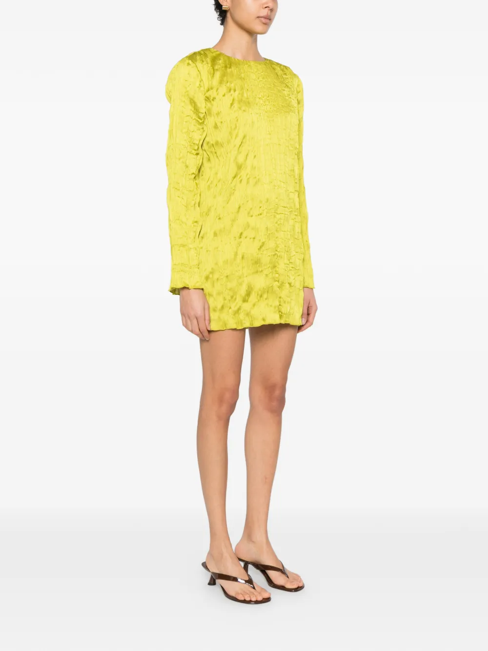 STAUD Kona mini-jurk met textuur Groen