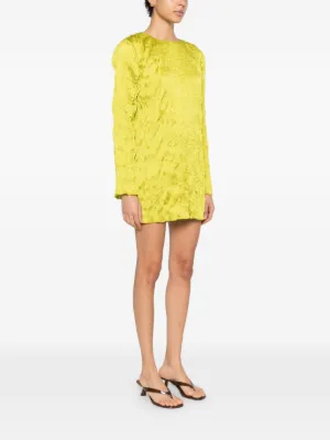 STAUD Kona Textured Mini Dress | Green, photo 4 of 6