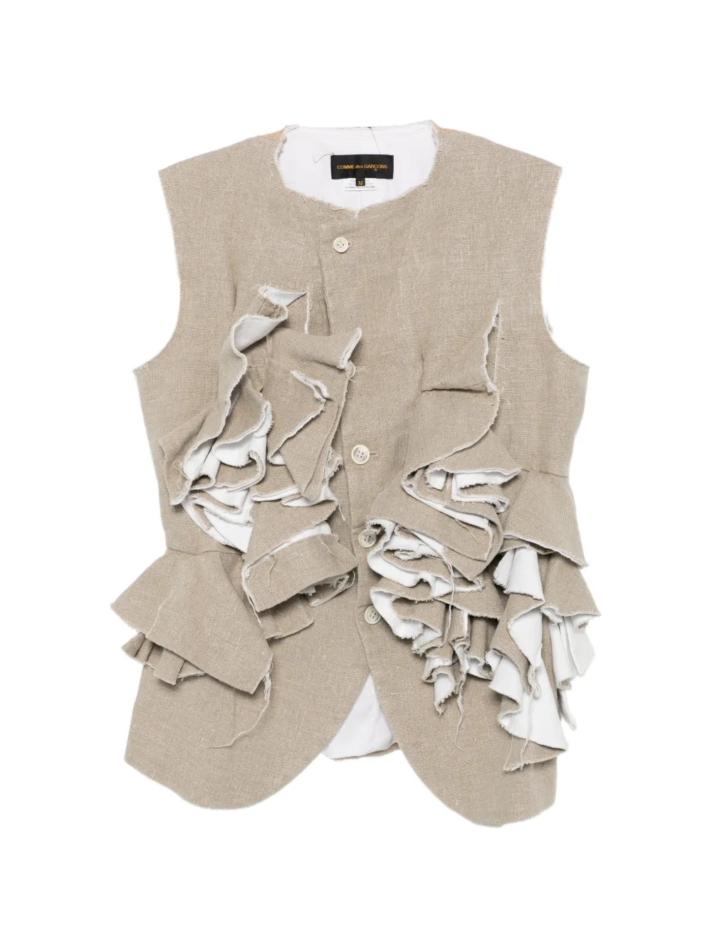 Comme Des Garçons ruffled waistcoat - Nude