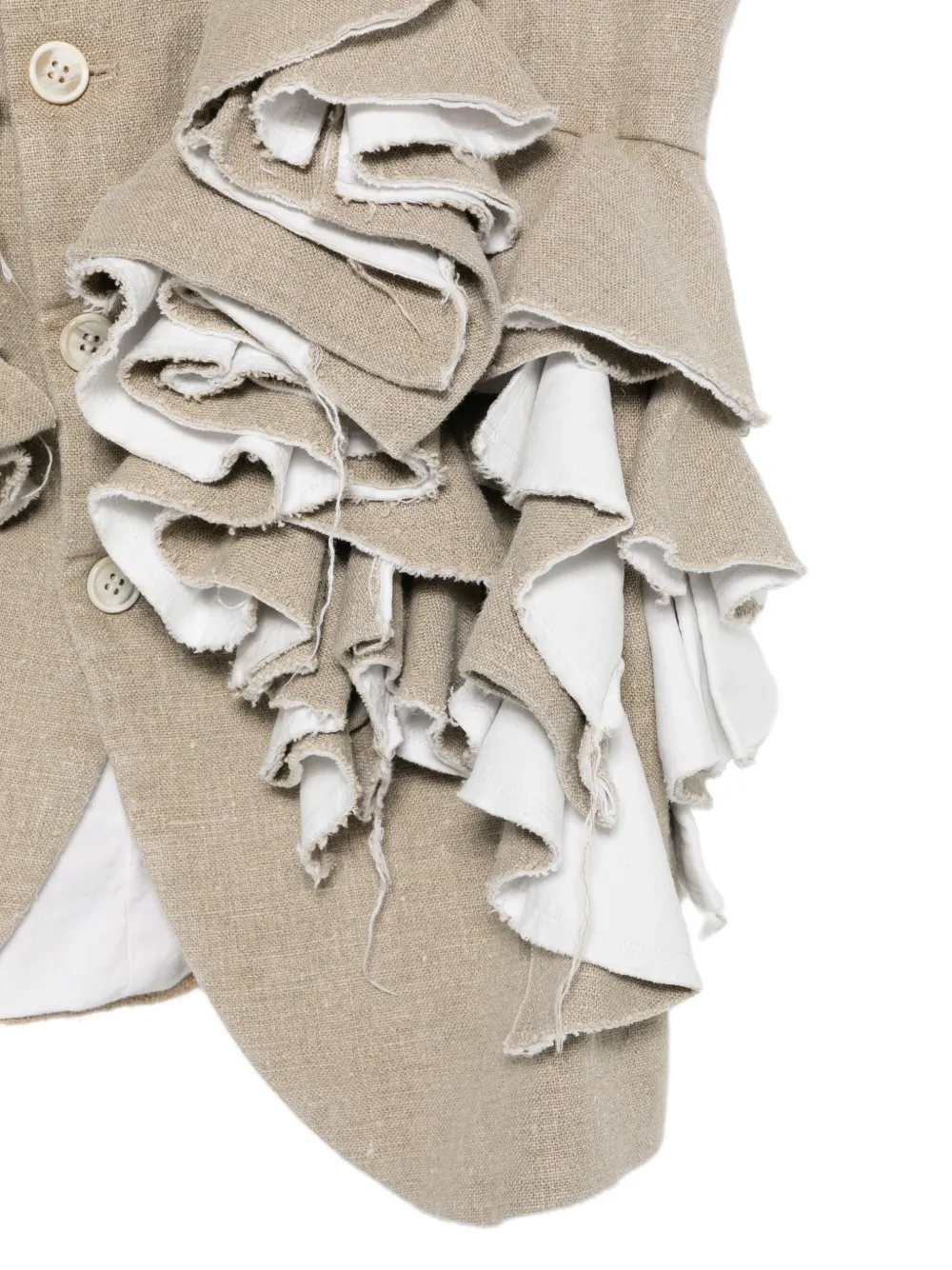  Comme Des Garçons Ruffled Waistcoat - Neutrals 