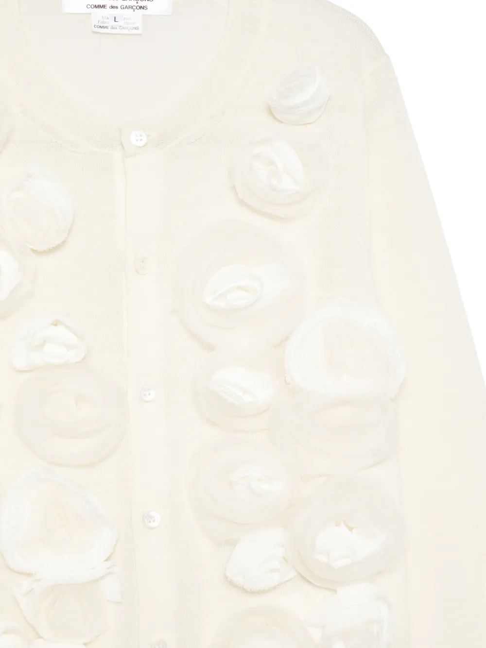  Comme Des Garçons Flower Cardigan - Neutrals 