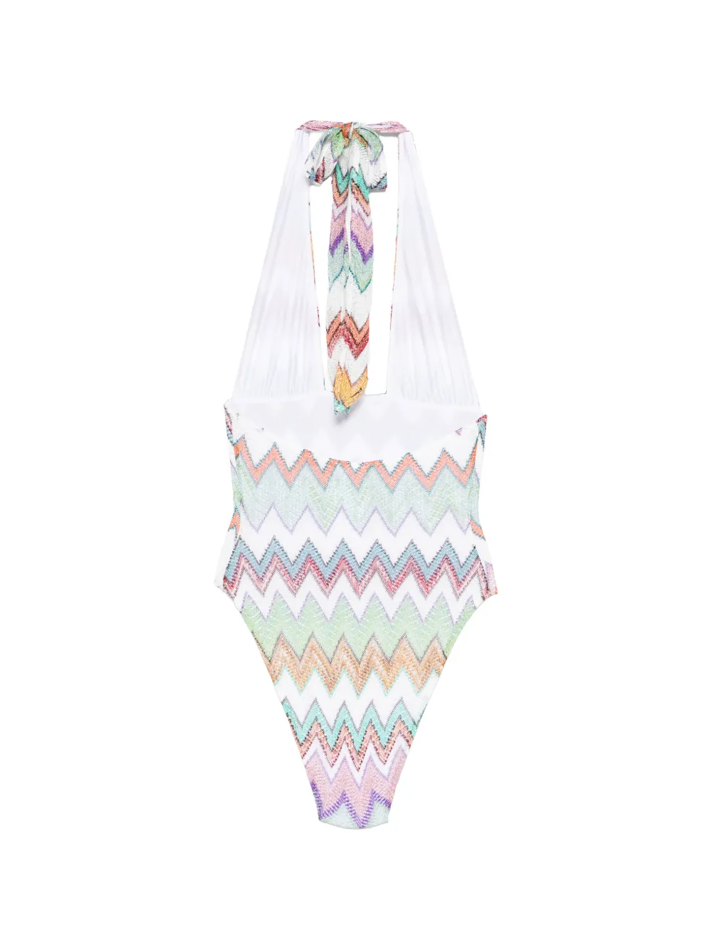 Missoni Badpak met halternek en zigzag-patroon Wit
