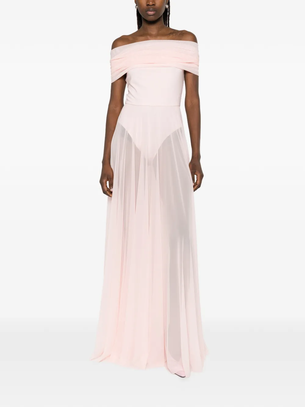 Norma Kamali Maxi-jurk met hoge hals Roze