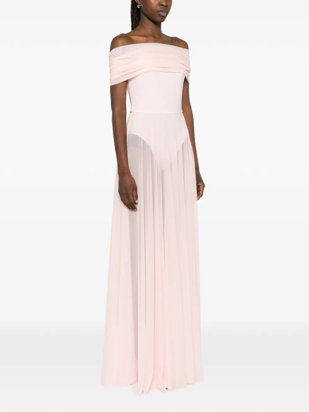 Norma Kamali Maxi-jurk met hoge hals Roze