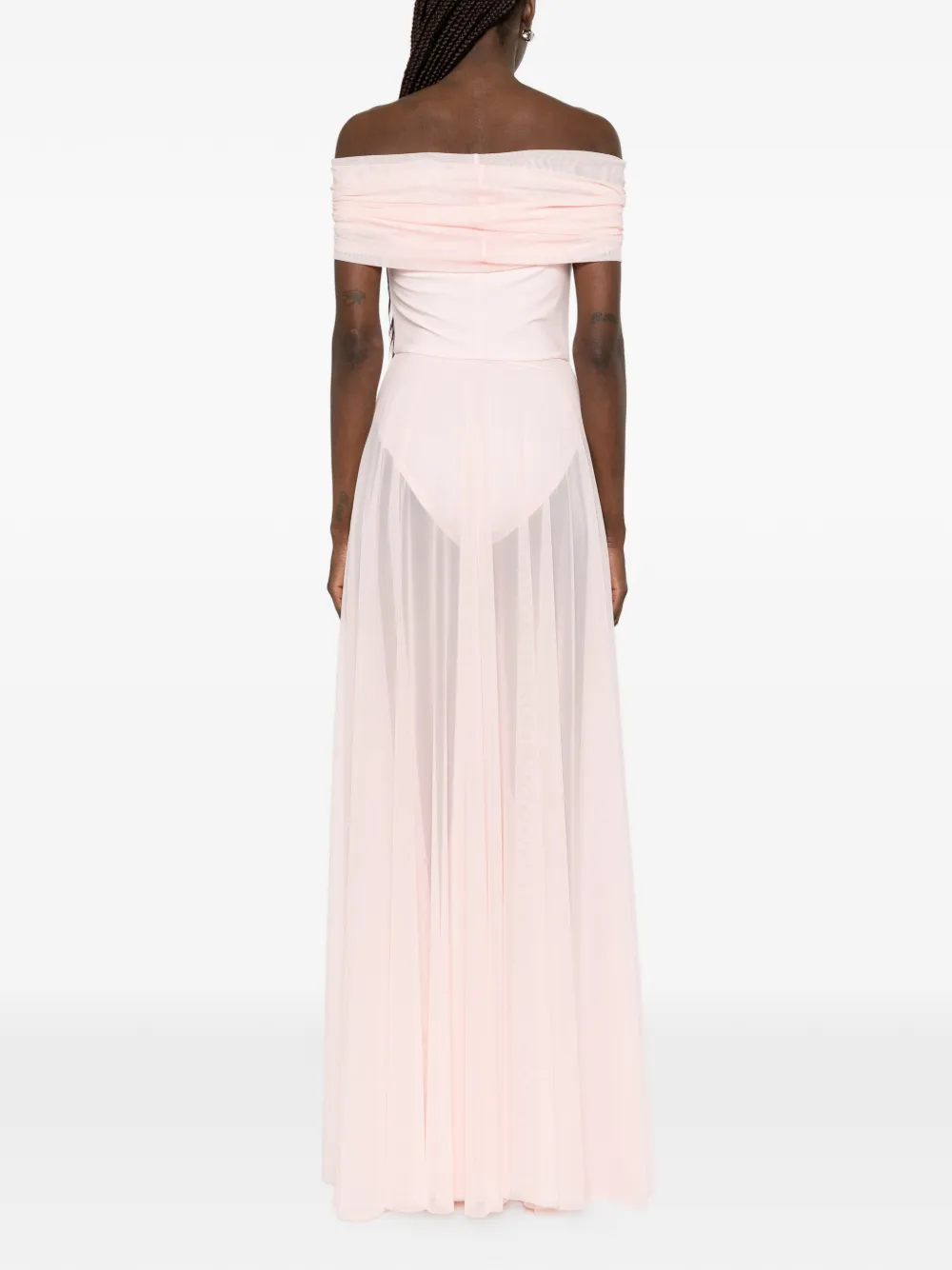 Norma Kamali Maxi-jurk met hoge hals Roze