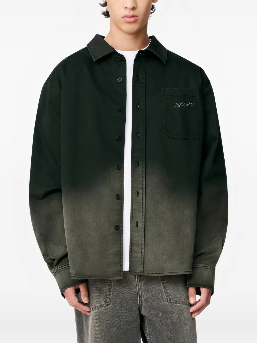 Axel Arigato Cal Button Embroidered Shirt - Black 