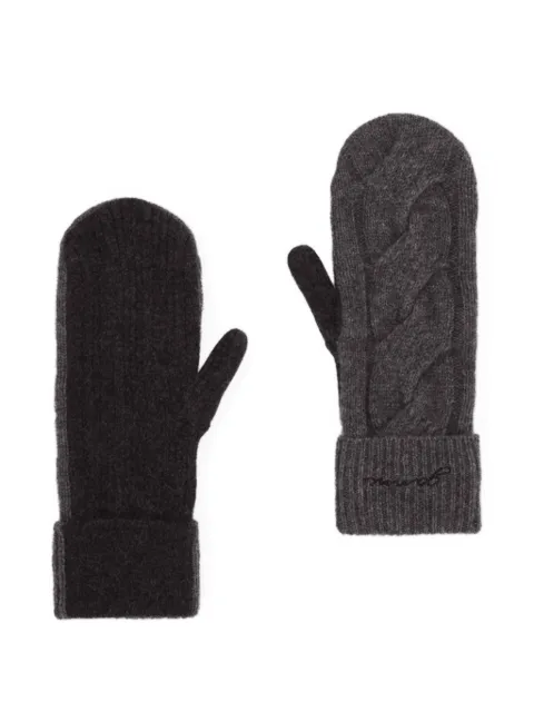 GANNI cable-knit mittens