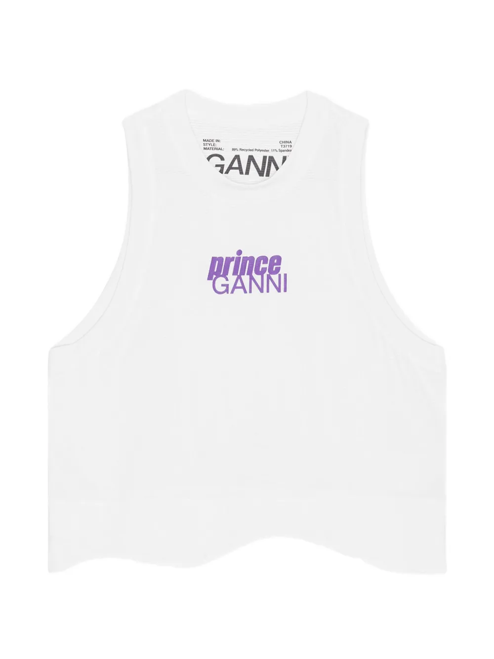 GANNI x Prince logo tank top - Bianco