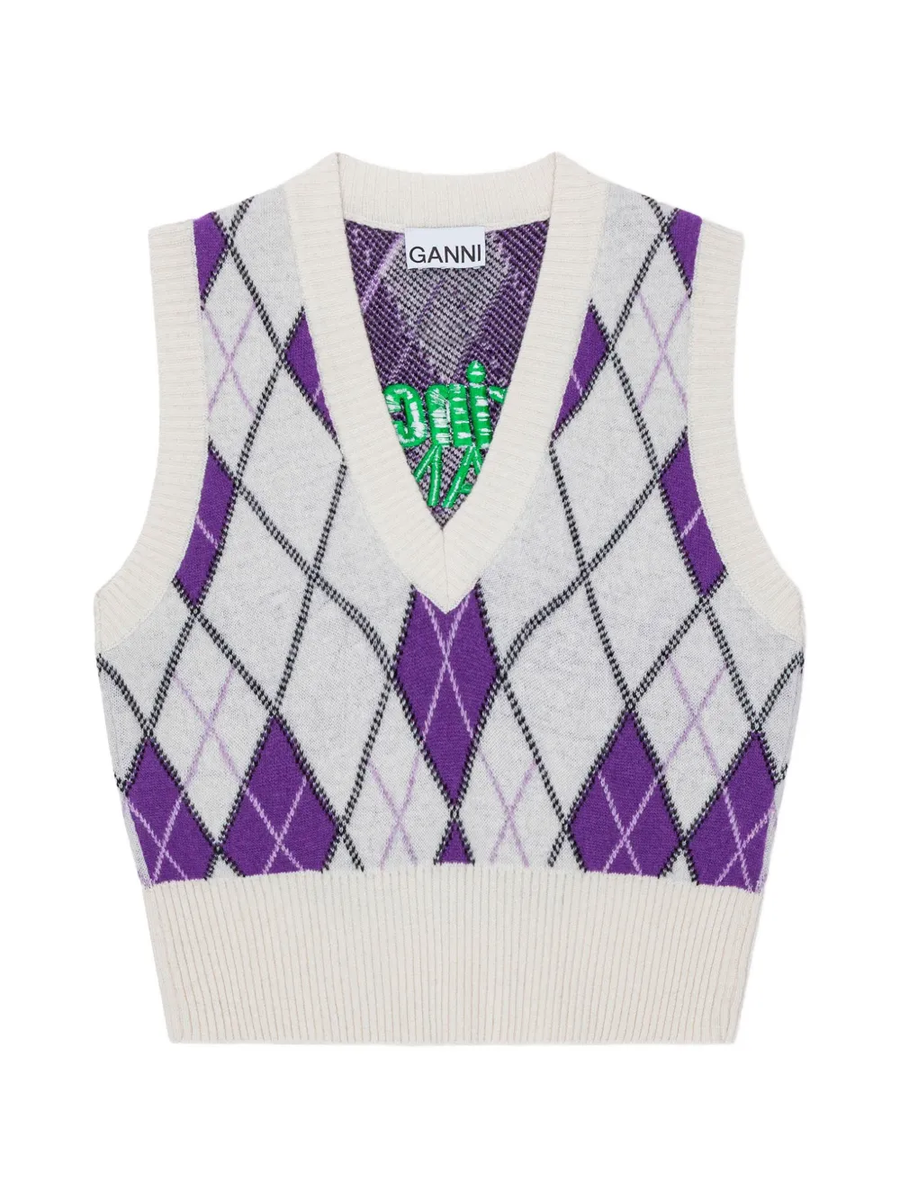 GANNI x Prince V-neck vest - Toni neutri