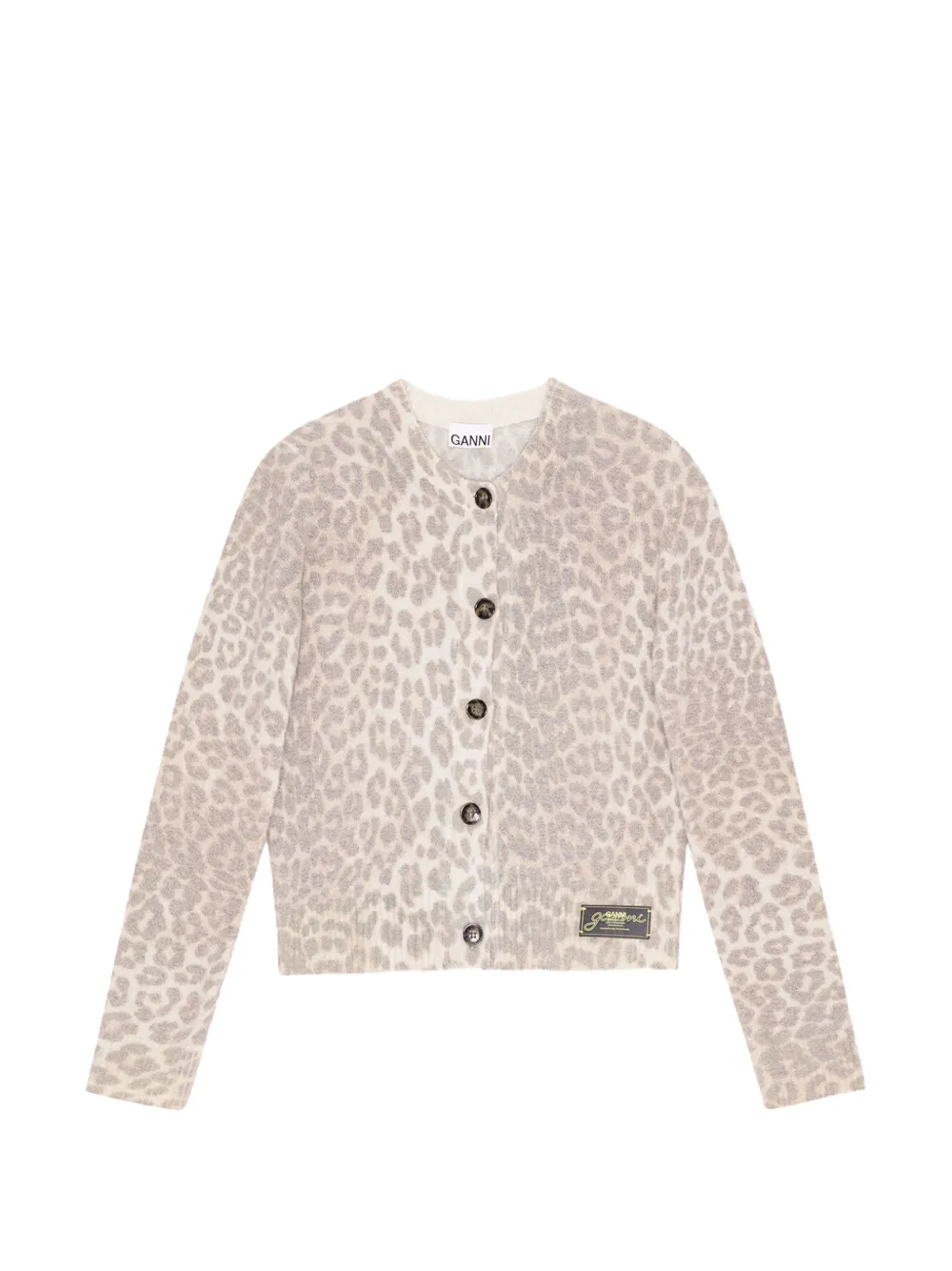 GANNI leopard-printed cardigan - Neutrals