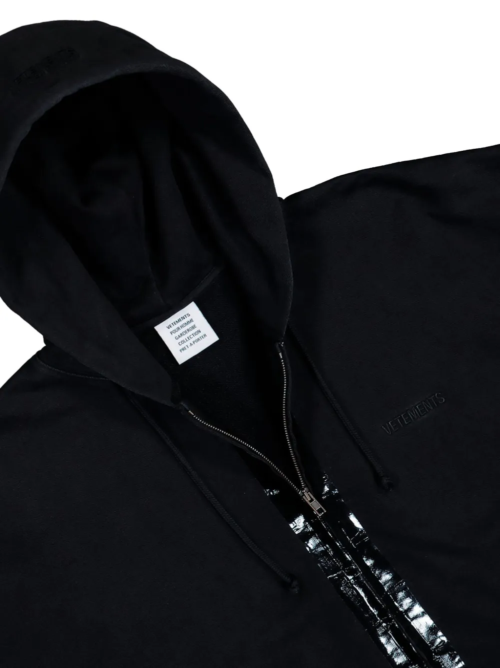 VETEMENTS Hoodie met rits en tape Zwart