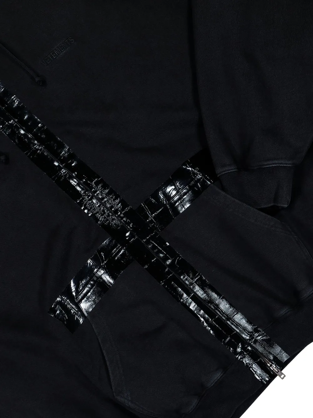 VETEMENTS Hoodie met rits en tape Zwart