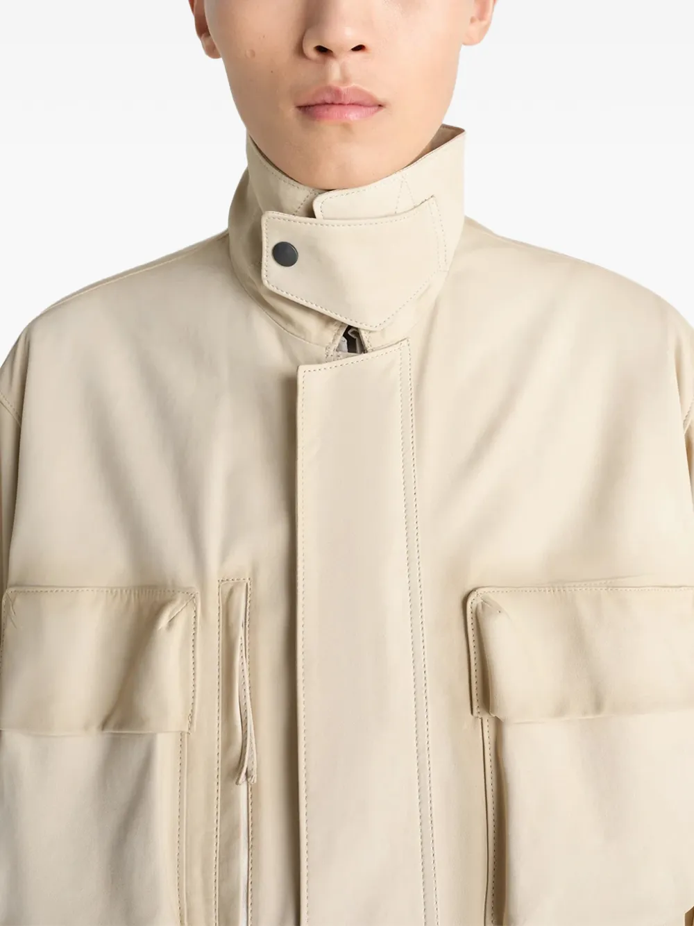 LEMAIRE Reporter jack met meerdere zakken Beige