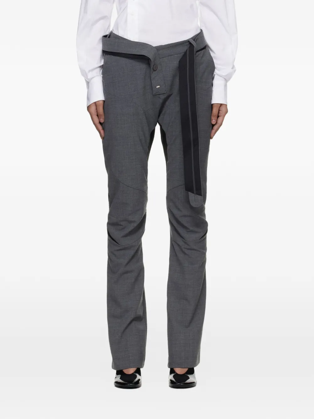 Ottolinger Broek met ceintuur en vlakken Grijs