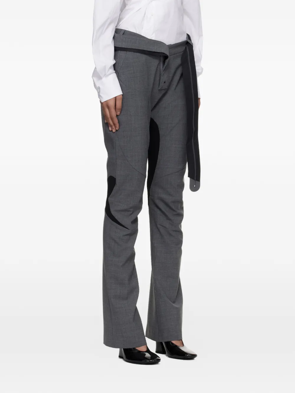 Ottolinger Broek met ceintuur en vlakken Grijs