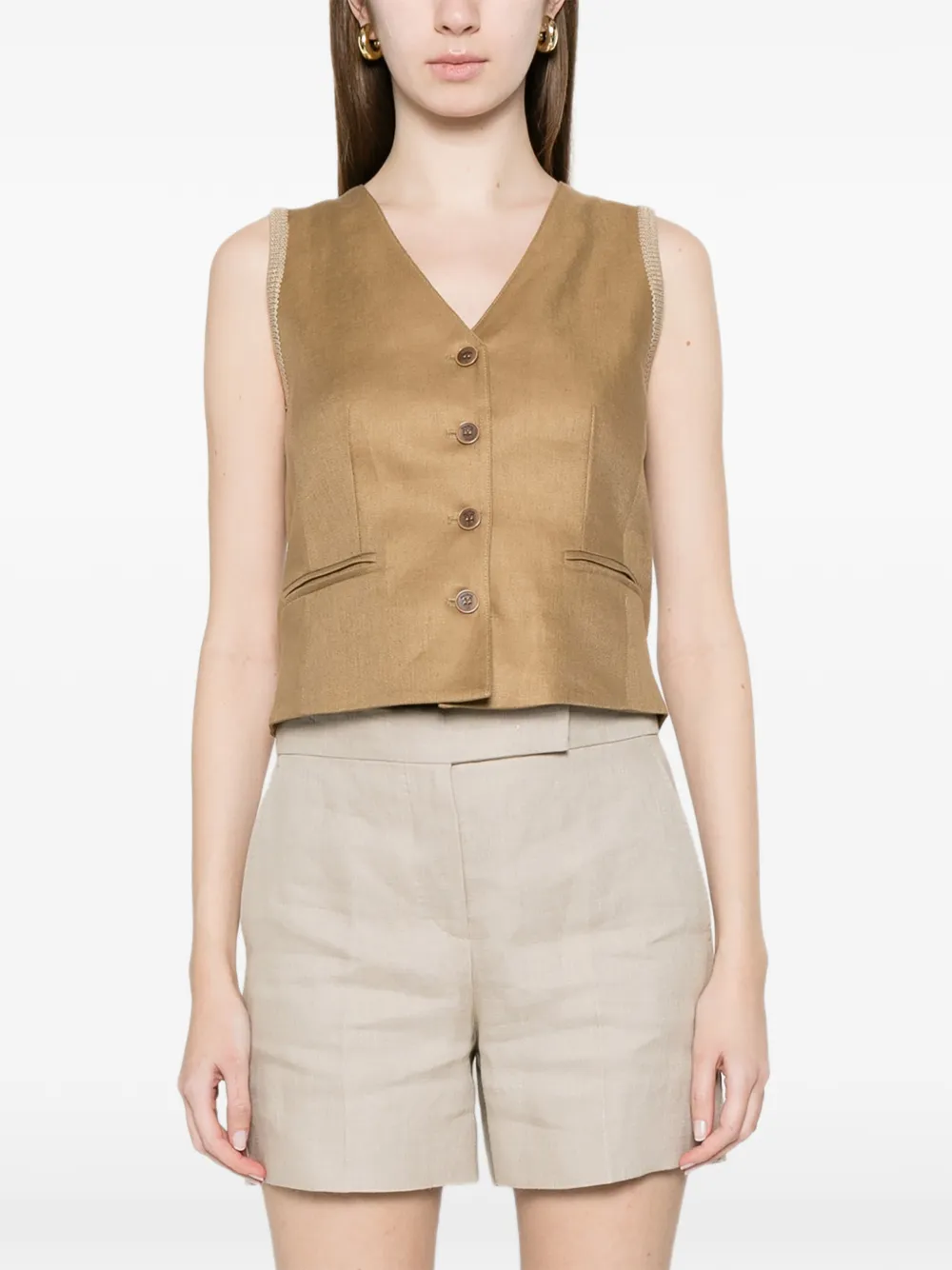  Max Mara Calibri Knitted Waistcoat - Neutrals 