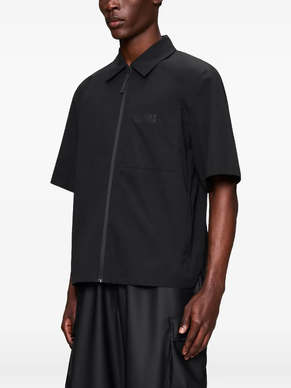 Zip-Up Short-Sleeve Shirt