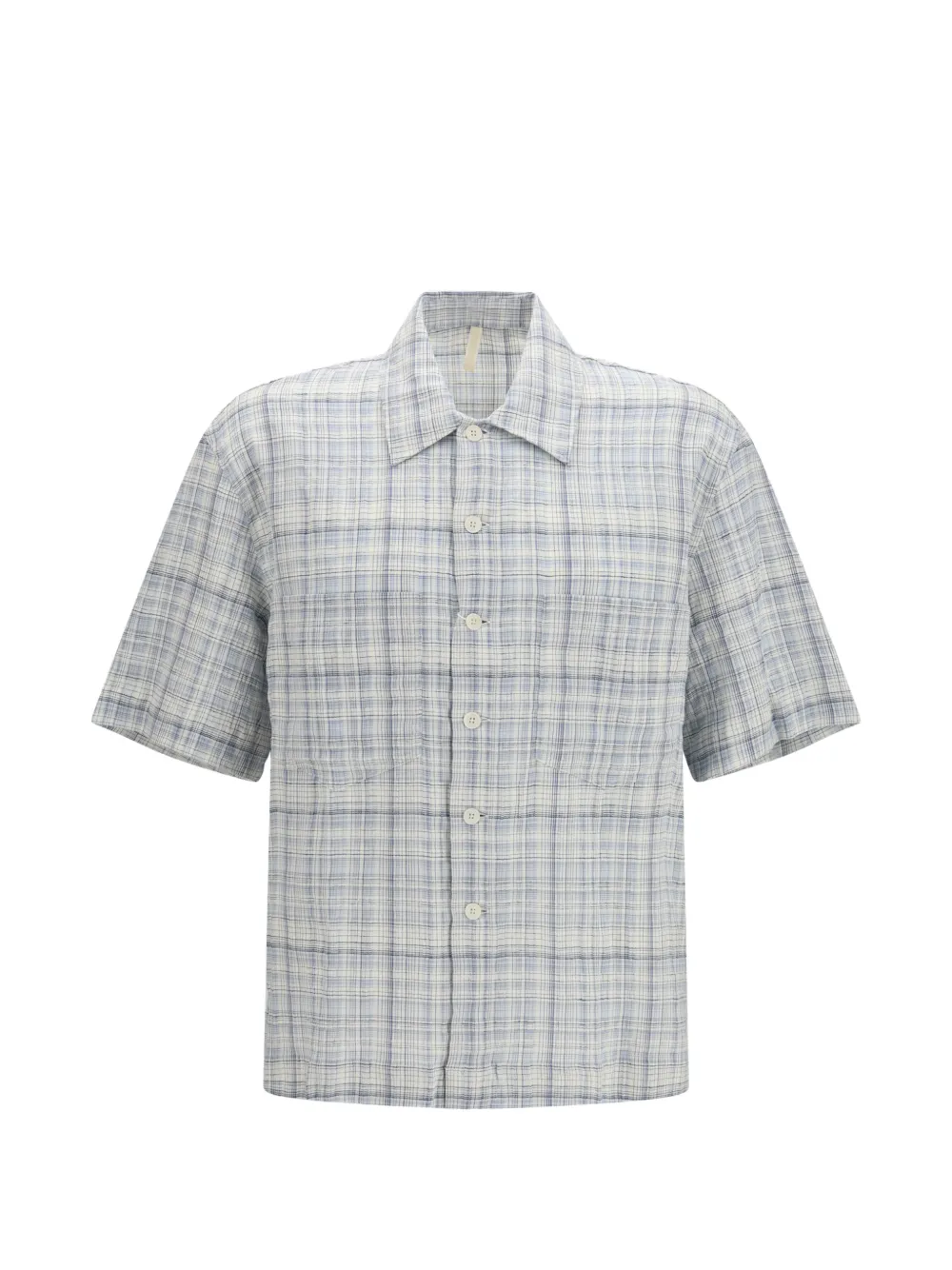 Sunflower Adam button-down short-sleeve cotton shirt - Blu