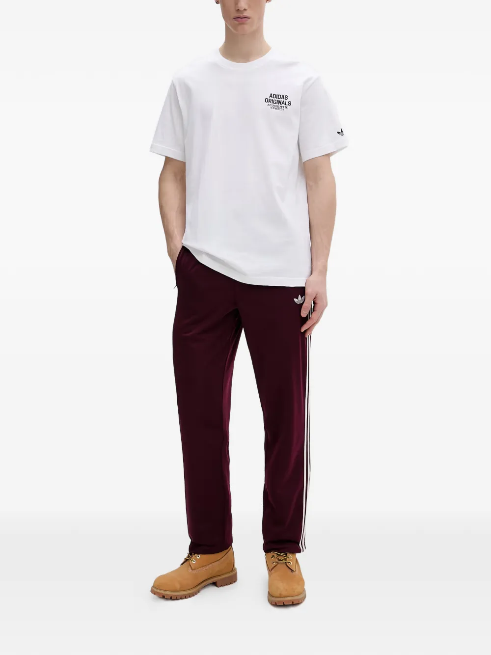 adidas Firebird logo-embroidered side-stripe track pants Rood