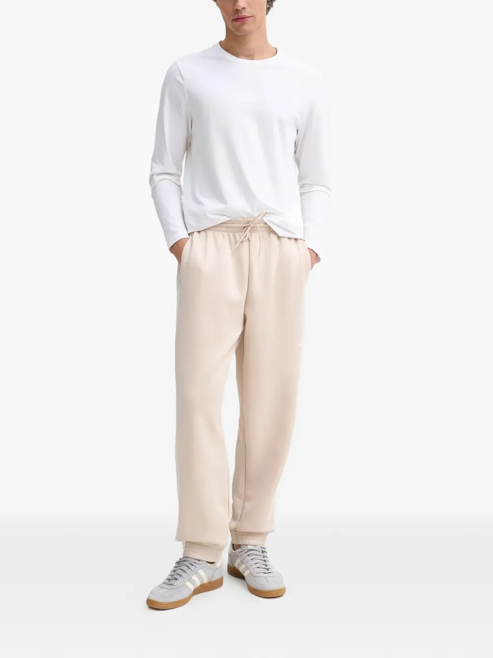 adidas logo-print track pants Beige