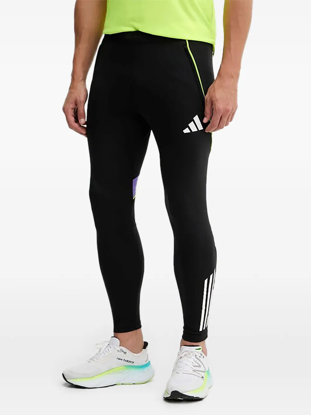 adidas three-stripe panelled trousers - Schwarz