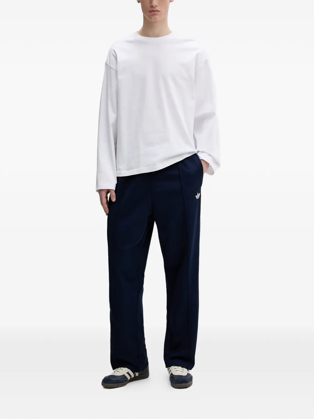 adidas Broek met streep en logo Blauw