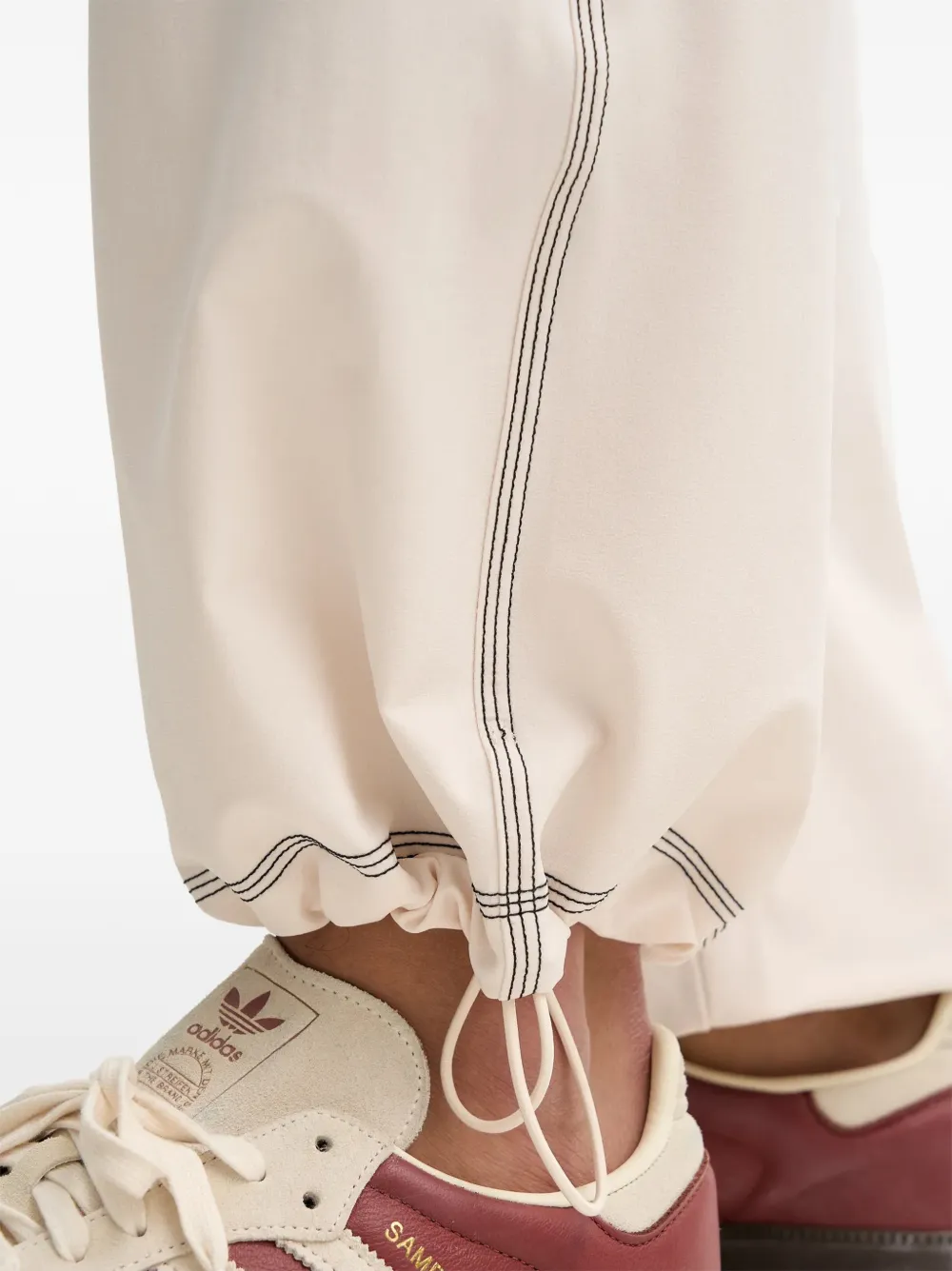 adidas logo-embroidered track pants Beige