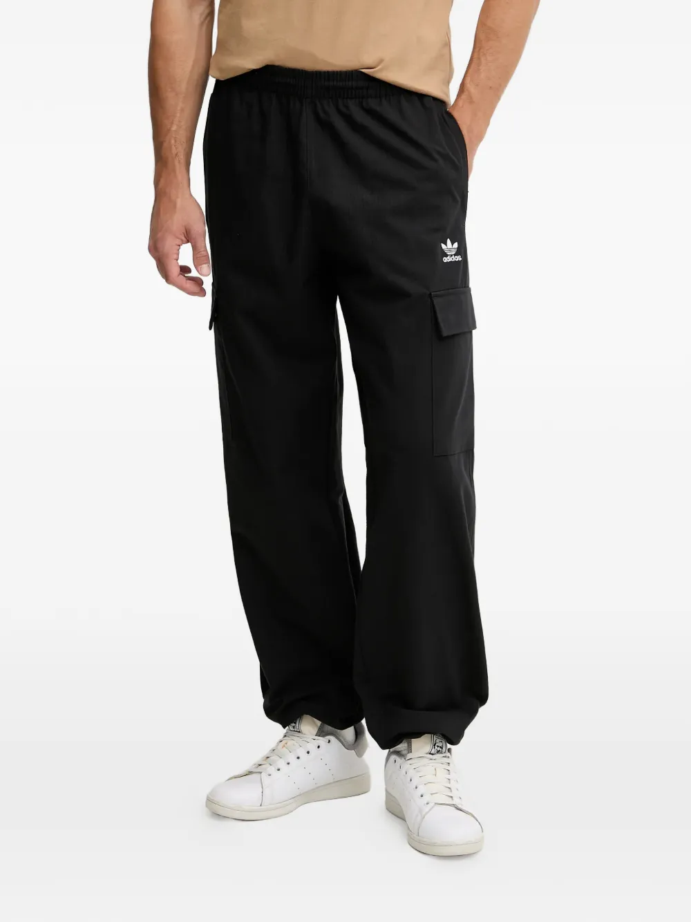 adidas logo-embroidered ripstop cargo pants - Nero