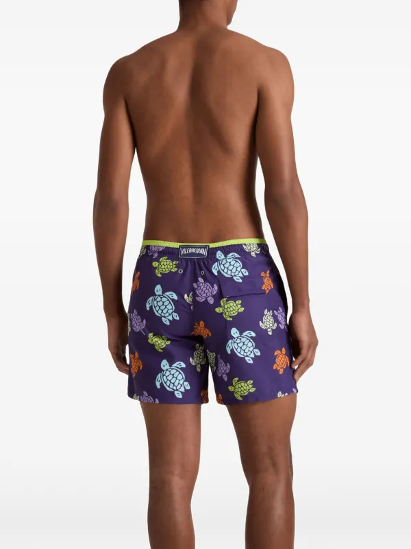 Vilebrequin turtle-print Drawstring Swim Trunks | Purple | FARFETCH CA