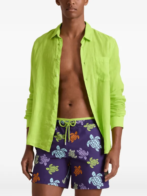Vilebrequin turtle-print Drawstring Swim Trunks | Purple | FARFETCH CA