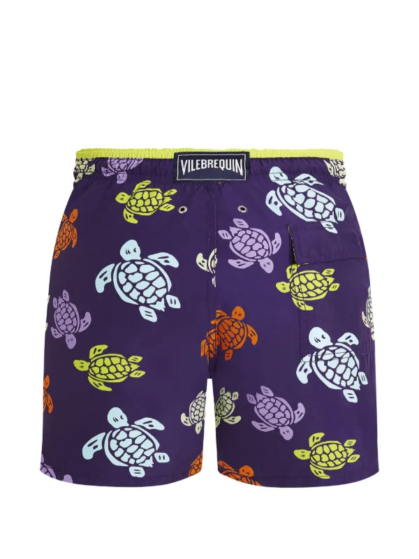 VILEBREQUIN スイムパンツ Vilebrequin turtle-print Drawstring Swim Trunks | Purple | FARFETCH CA