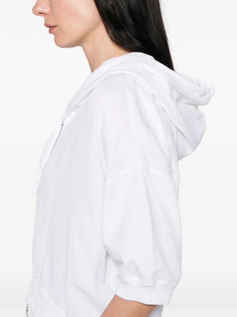 european culture Hoodie met rits Wit
