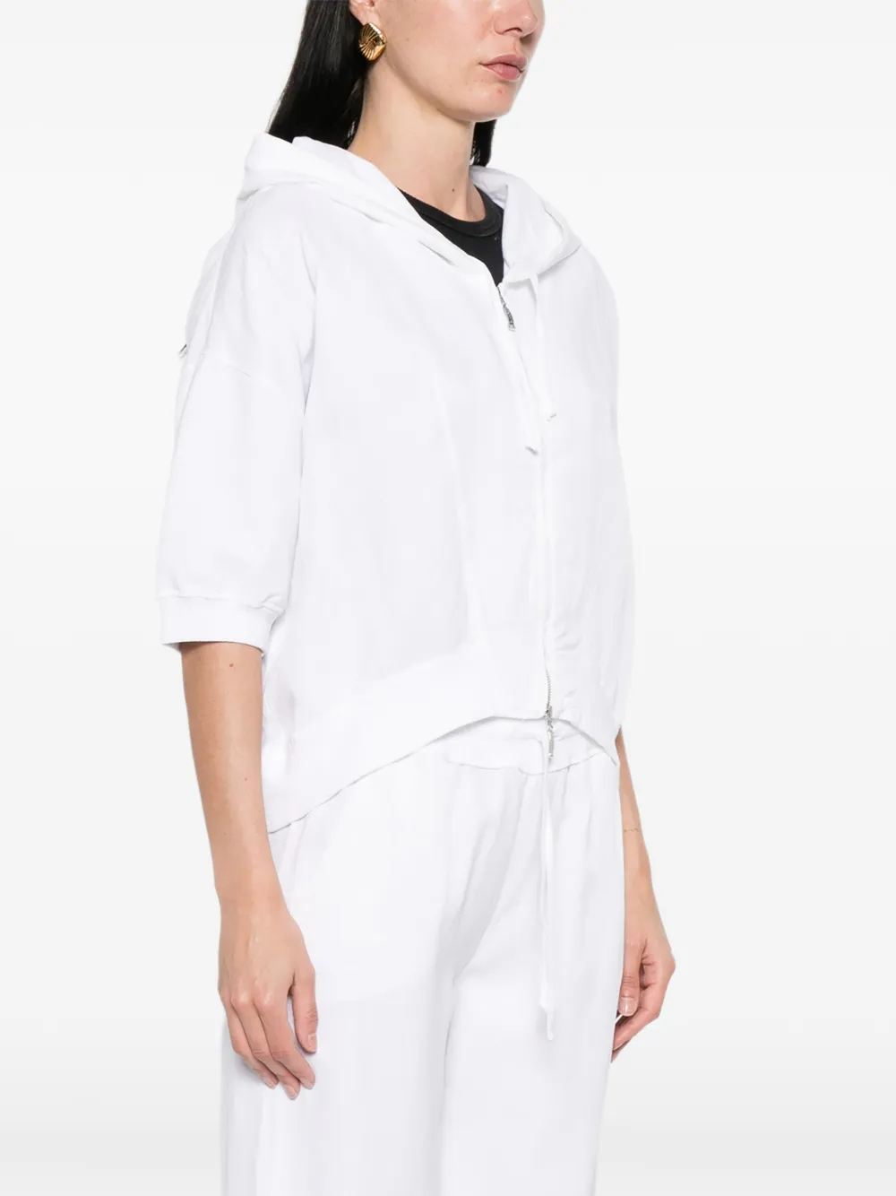 european culture Hoodie met rits Wit