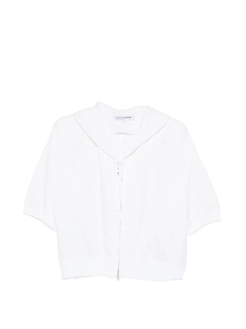 european culture zip hoodie - White